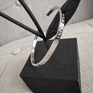 Silver MantraBand Inspirational Cuff Bracelet